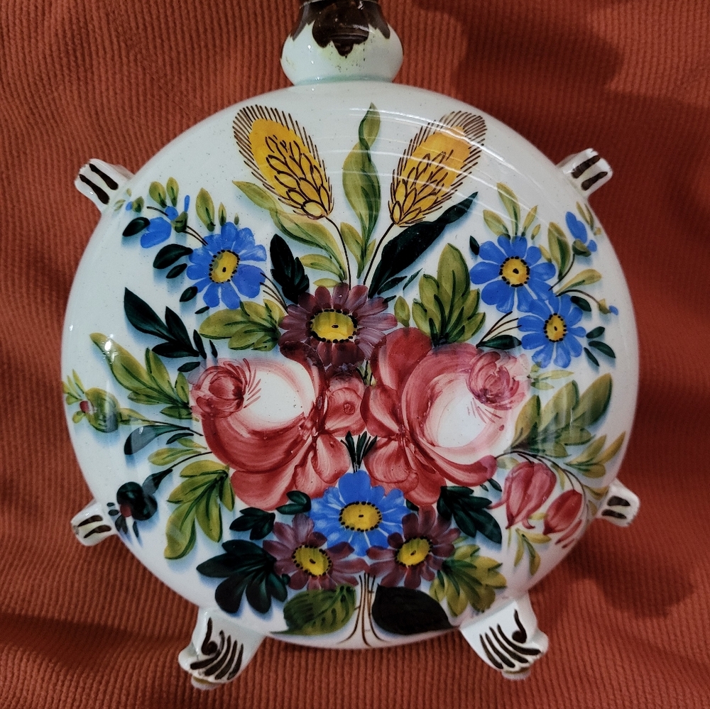 Italian Style Floral Ceramic Canteen